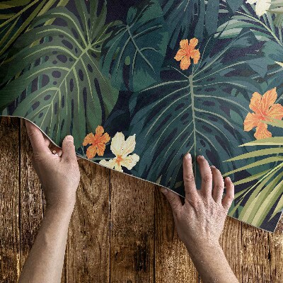 Vinylový koberec Rostlinstvo listy a květiny vintage
