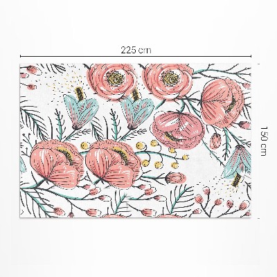 Vinylový koberec Pastelové květiny krásná jemná ilustrace
