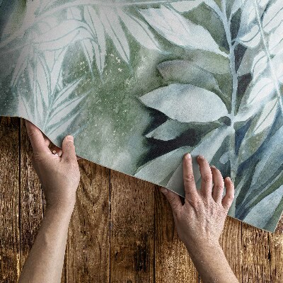 Vinylový koberec Akvarelové listy jemné větvičky