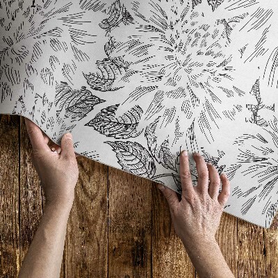 Vinylový koberec Skica květin stylová louka