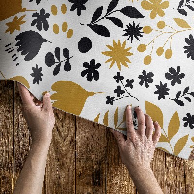 Vinylový koberec Ilustrace květin a listů na louce