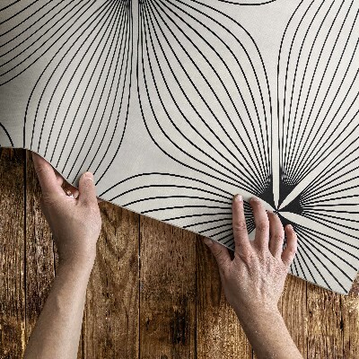 Vinylový koberec Stylové květiny z tmavých linek