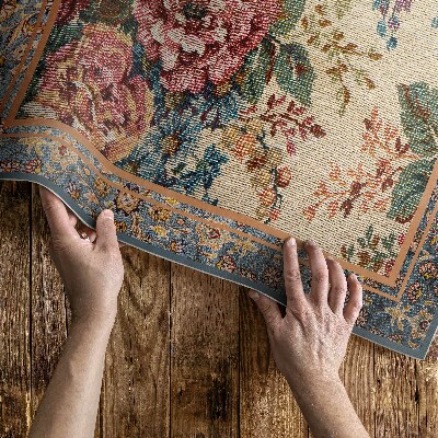 Vinylový koberec Ozdobný květinový vzor ve stylu retro