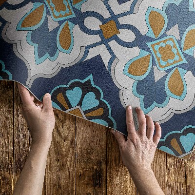 Vinylový koberec Geometrický vzor barevných dlaždic vintage