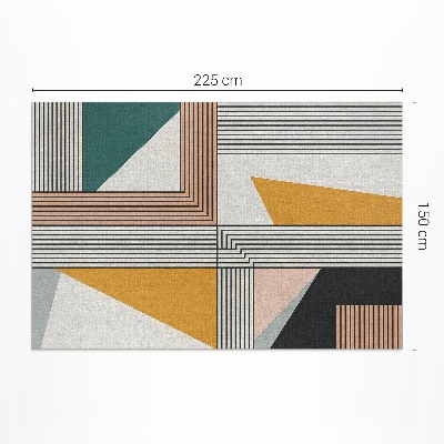 Vinylový koberec Geometrická lineární abstrakce Bauhaus
