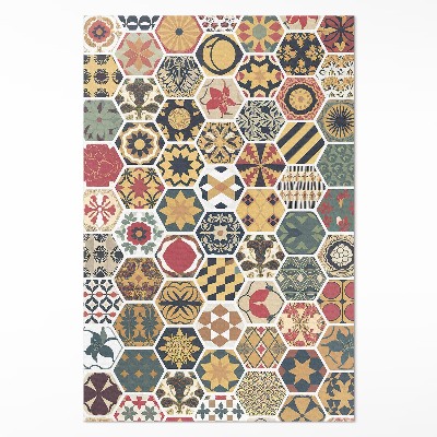 Vinylový koberec Vzorovaná vintage mozaika hexagony