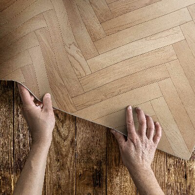 Vinylový koberec Elegantní rybí kost světlá dřevěná podlaha