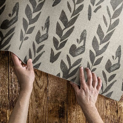 Vinylový koberec Boho malované listy ve vintage stylu