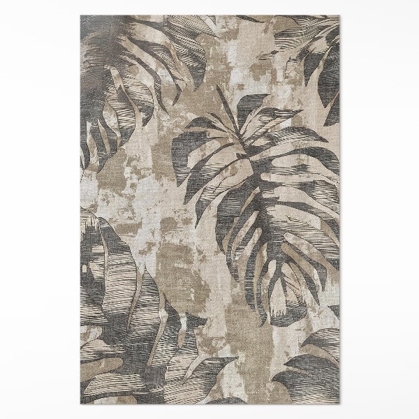 Vinylový koberec Boho listy rostliny s texturou surový styl