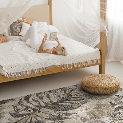 Vinylový koberec Boho listy rostliny s texturou surový styl