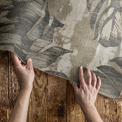 Vinylový koberec Boho listy rostliny s texturou surový styl