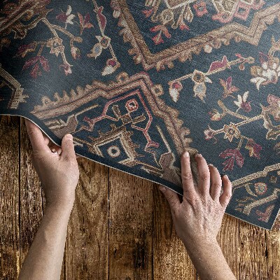 Vinylový koberec Geometrizovaný rostlinný vzor turecký styl