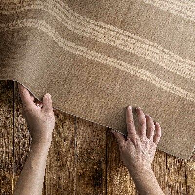 Vinylový koberec Béžová v imitaci látky s boho liniemi