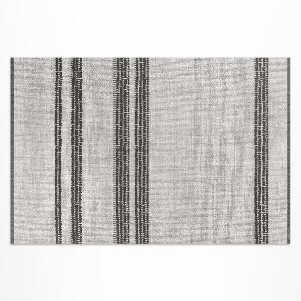 Vinylový koberec Šedá v imitaci látky s boho liniemi