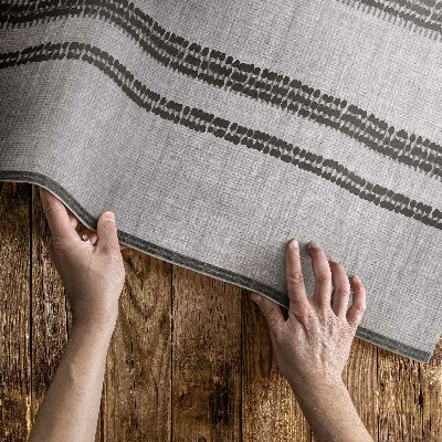 Vinylový koberec Šedá v imitaci látky s boho liniemi
