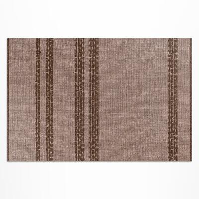 Vinylový koberec Hnědá v imitaci látky s boho liniemi
