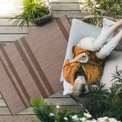 Vinylový koberec Hnědá v imitaci látky s boho liniemi