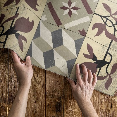 Vinylový koberec Magnólie vzorovaná mozaika