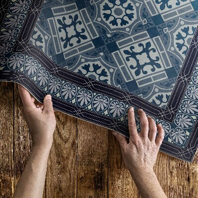 Vinylový koberec Talavera námořnická modř Talavera krásný vintage vzor
