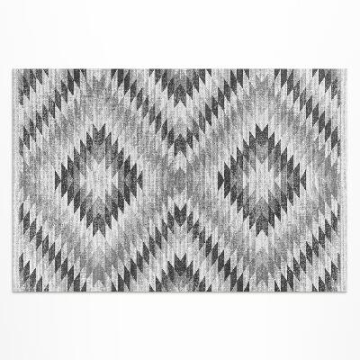 Vinylový koberec Imitace tkaniny s šedým geometrickým vzorem
