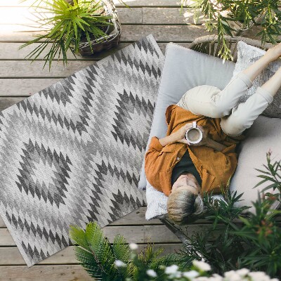 Vinylový koberec Imitace tkaniny s šedým geometrickým vzorem