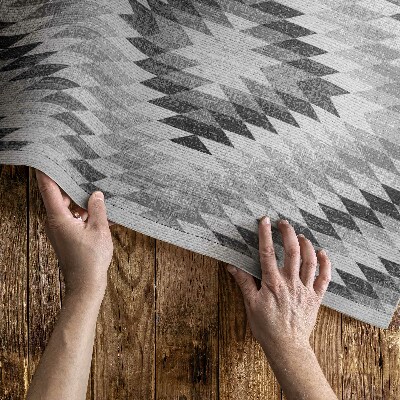 Vinylový koberec Imitace tkaniny s šedým geometrickým vzorem