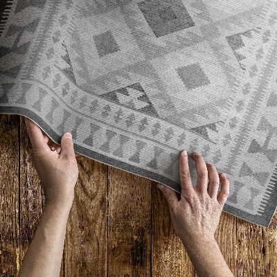 Vinylový koberec Šedá imitace kosočtvercové tkaniny