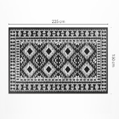 Vinylový koberec Černá imitace kosočtvercové tkaniny