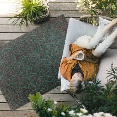 Vinylový koberec retro drsné designové šestiúhelníky