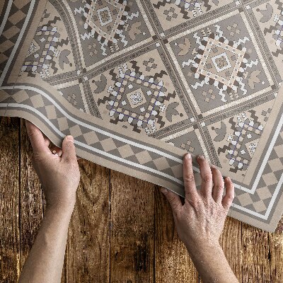 Vinylový koberec Geometrický vzor ve tvaru kosočtverce v retro stylu