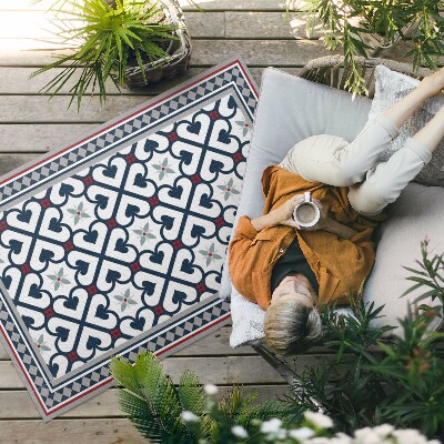Vinylový koberec Dekorativní geometrické květinové dlaždice