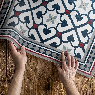 Vinylový koberec Dekorativní geometrické květinové dlaždice