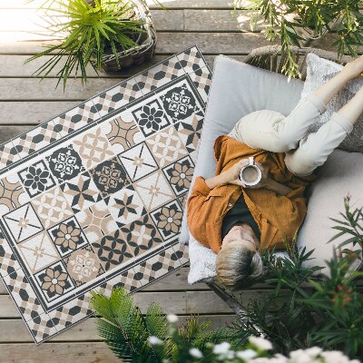 Vinylový koberec Dekorativní dlaždice s dekorativní obklady s geometrickými trojbarevnými dlaždicemi