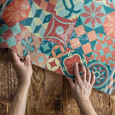 Vinylový koberec květinové dlaždice elegantní dlaždice