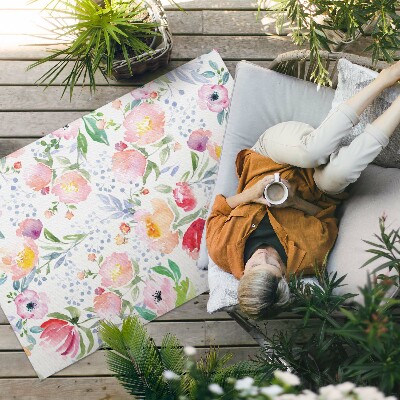 Vinylový koberec Jemné listy akvarel v boho stylu