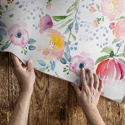 Vinylový koberec Jemné listy akvarel v boho stylu