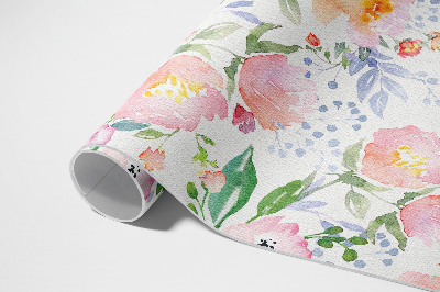 Vinylový koberec Jemné listy akvarel v boho stylu