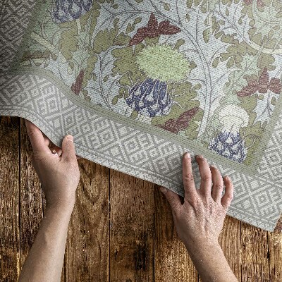 Vinylový koberec Kytice květů imitace vintage látky