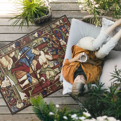 Vinylový koberec Dekorační vzor modrý květinový motiv