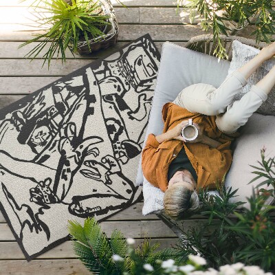 Vinylový koberec Páv a drak William Morris Listové pruhy Furuya Korin