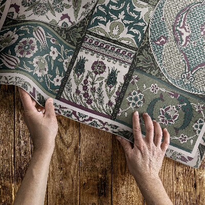 Vinylový koberec Ornamentální rostlinné motivy vintage vzor
