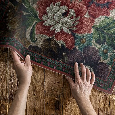 Vinylový koberec William Morris květinové motivy