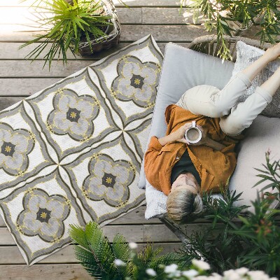 Vinylový koberec Boho listy na pozadí vln ilustrace