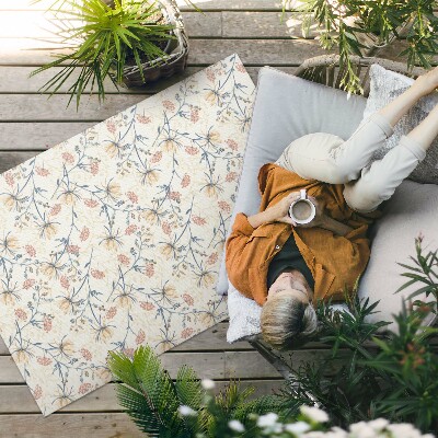 Vinylový koberec Malé květy na louce boho styl