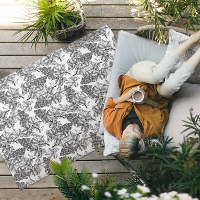 Vinylový koberec Malované listy v minimalistickém stylu