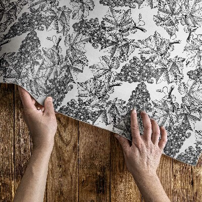Vinylový koberec Malované listy v minimalistickém stylu