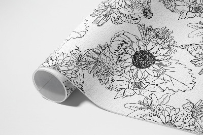 Vinylový koberec Vzor v květinové- slunečnicový vzor ve vintage boho stylu