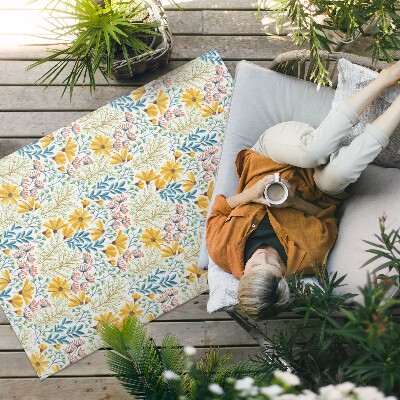 Vinylový koberec Listy a květy tropické monstery