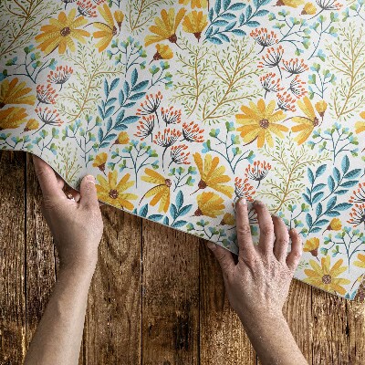 Vinylový koberec Listy a květy tropické monstery