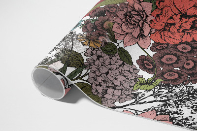 Vinylový koberec Akvarel akvarel listy jemné větve